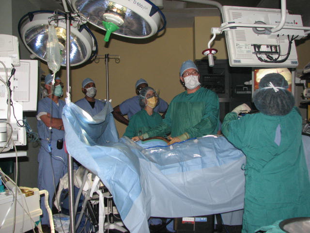 Dr. Gillian teaching a laparoscopic surgical course